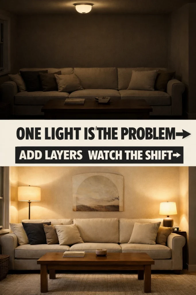 One Overhead Light Is Flattening Your Room spring living room lighting