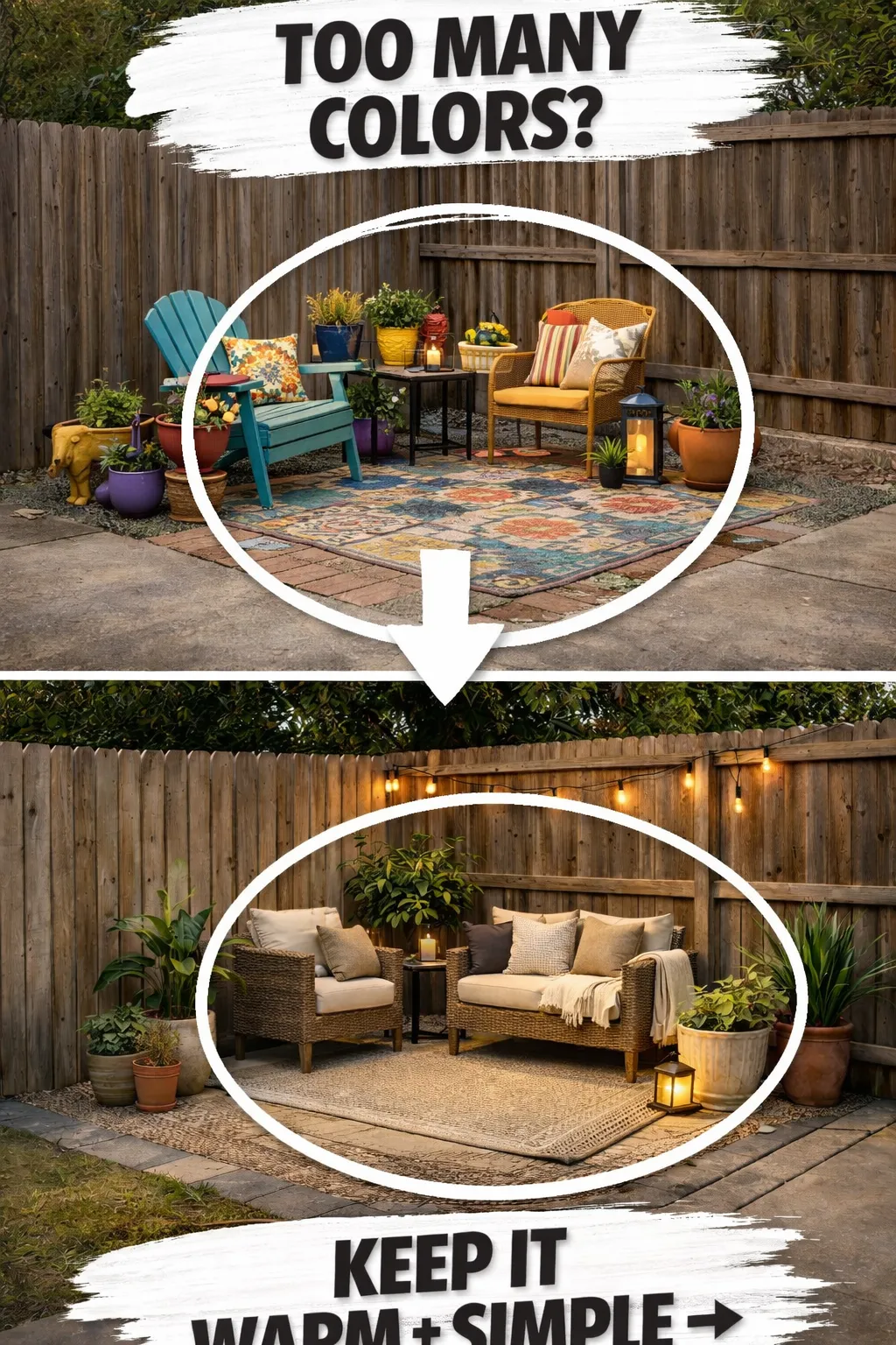 backyard corner ideas with a warm simple color palette