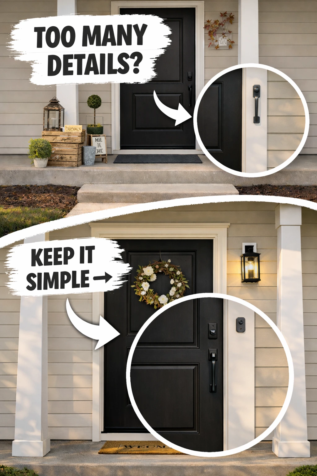front door decor ideas with simple cohesive styling around the entry