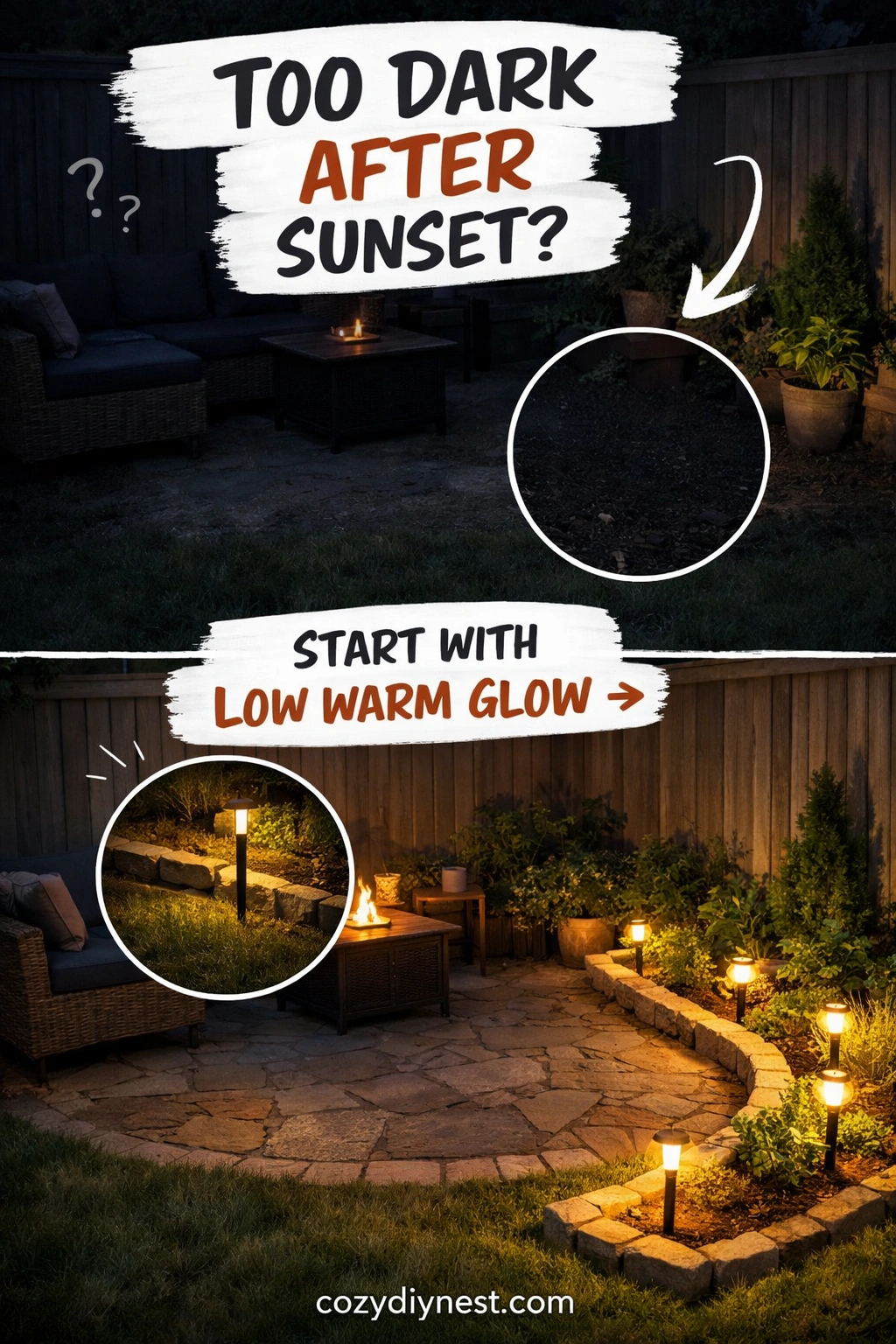 backyard corner lighting ideas
