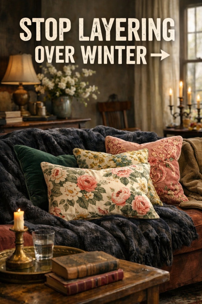 too many small floral accents in living room