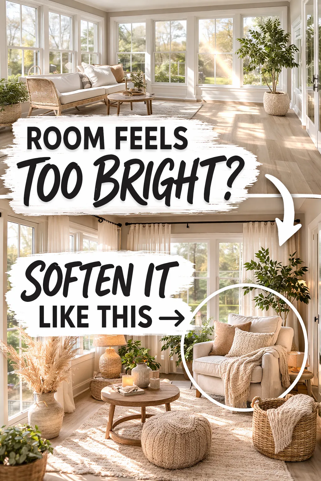 cozy sunroom ideas with warm wood and natural texture in a light-filled room