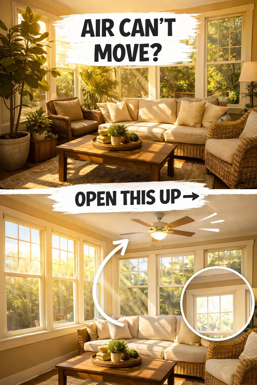 sunroom too hot fix using a clearer layout around the windows