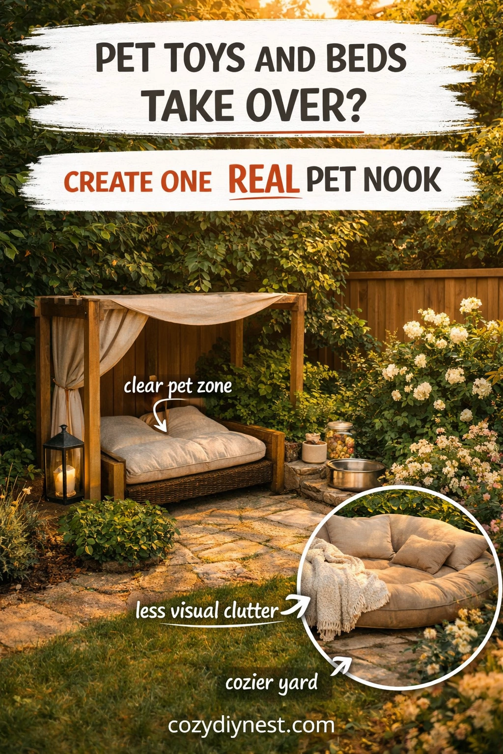 Dedicated pet nook making a backyard feel tidier and more intentional