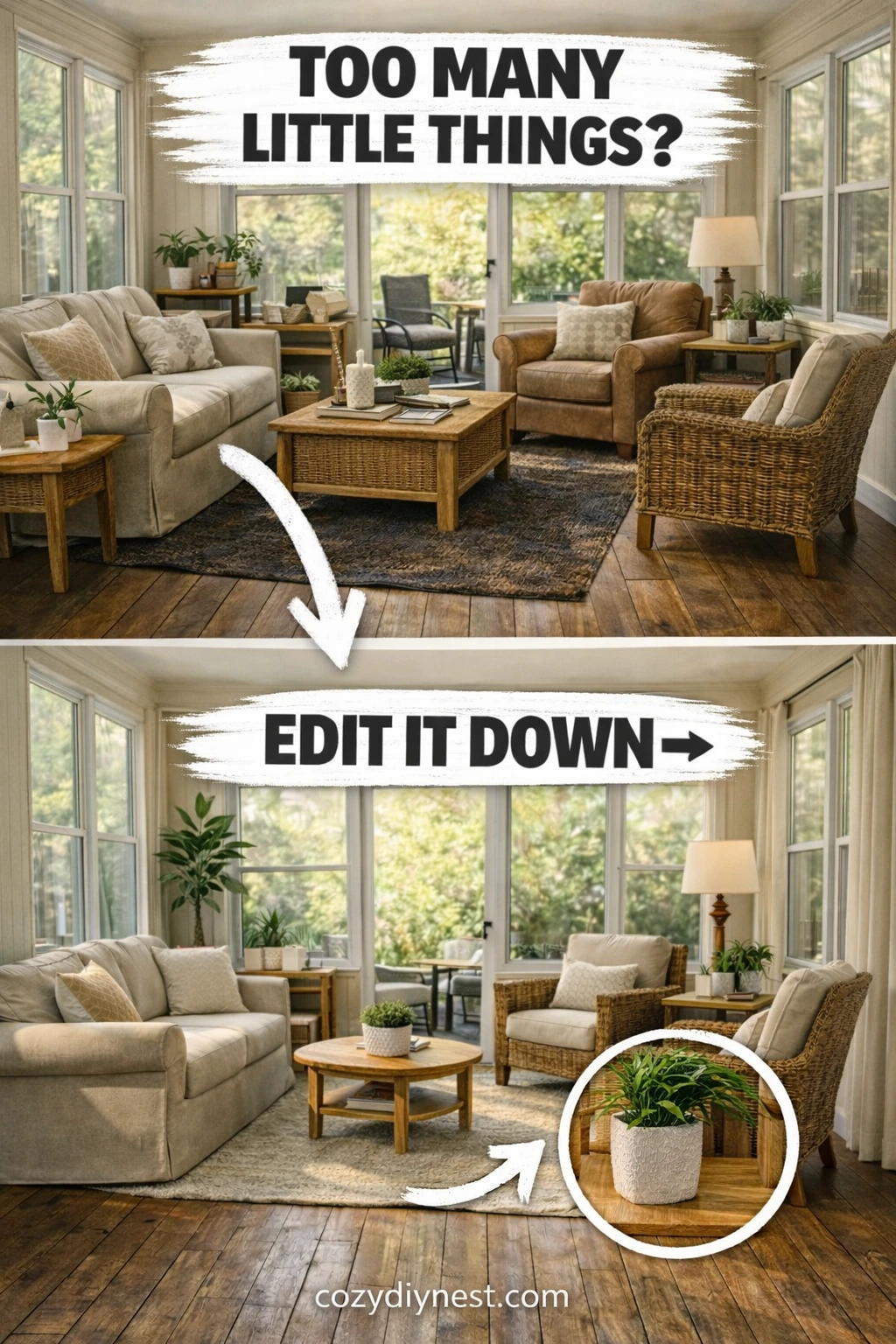 small sunroom ideas using fewer stronger decor pieces