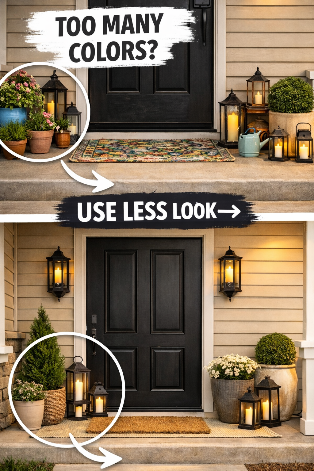 cozy front porch decor ideas with a warm limited color palette