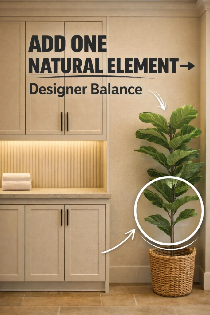 Organic materials bring warmth and visual balance. They help the mudroom feel more connected to the rest of the home rather than just a functional drop zone.