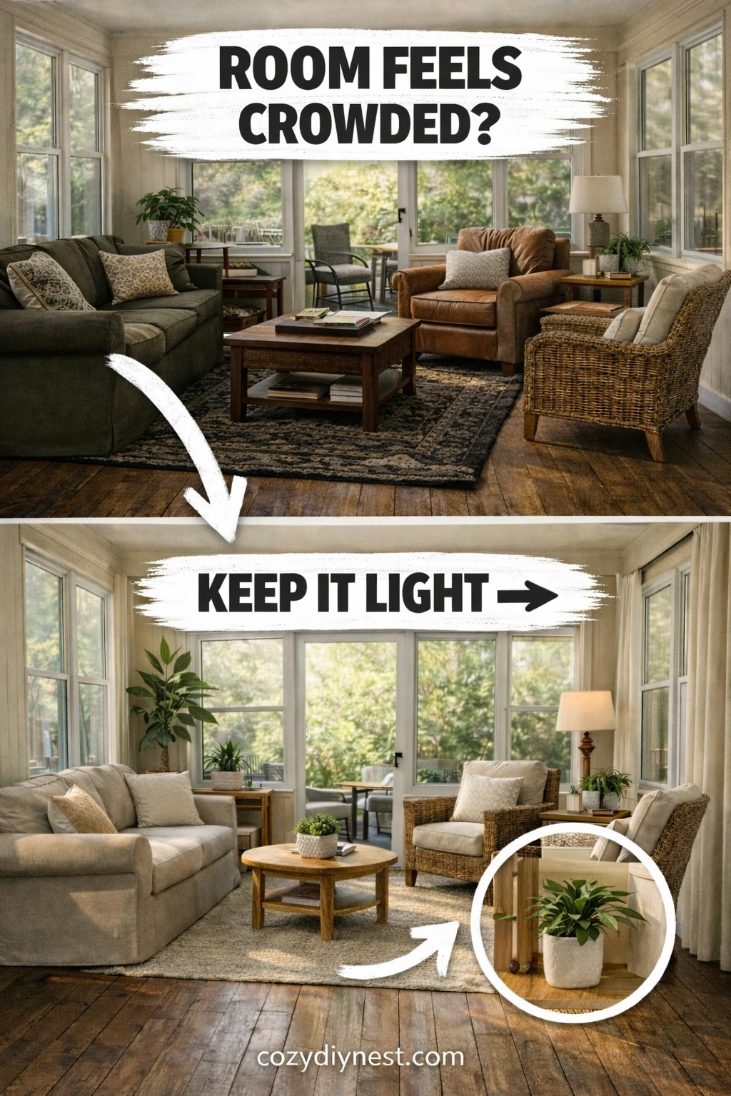 small sunroom ideas with a light warm repeated palette