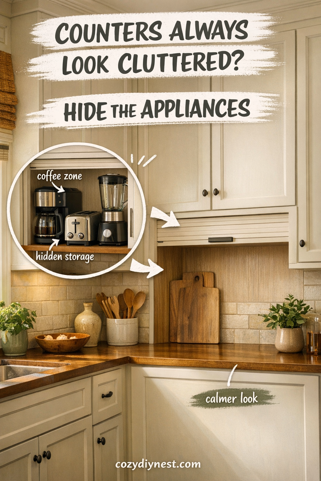 appliance garage ideas for a hidden coffee and breakfast zone