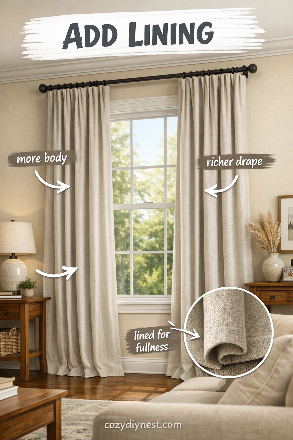 how to make curtains look expensive with pinch pleat curtains