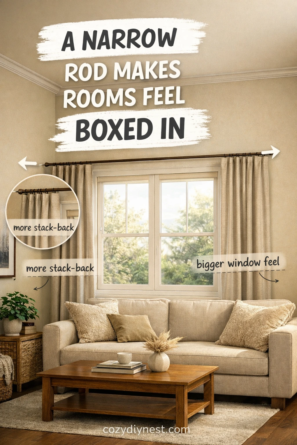 how to make a room look taller with full length curtains that graze the floor