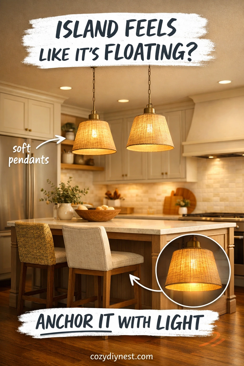 kitchen island decor ideas with statement pendant lighting
