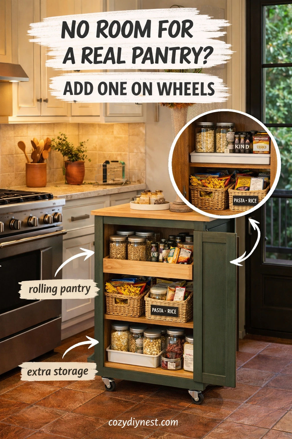 small pantry ideas using pantry door storage and inside-cabinet racks