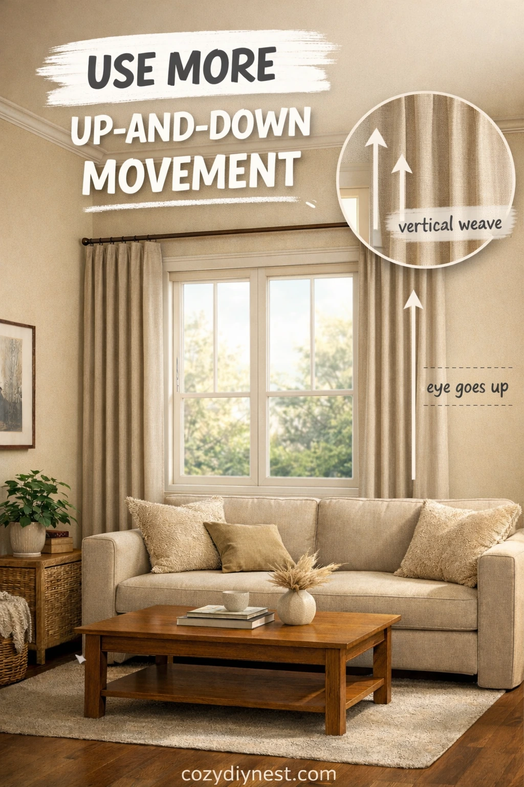 how to make a room look taller with layered curtains and sheers