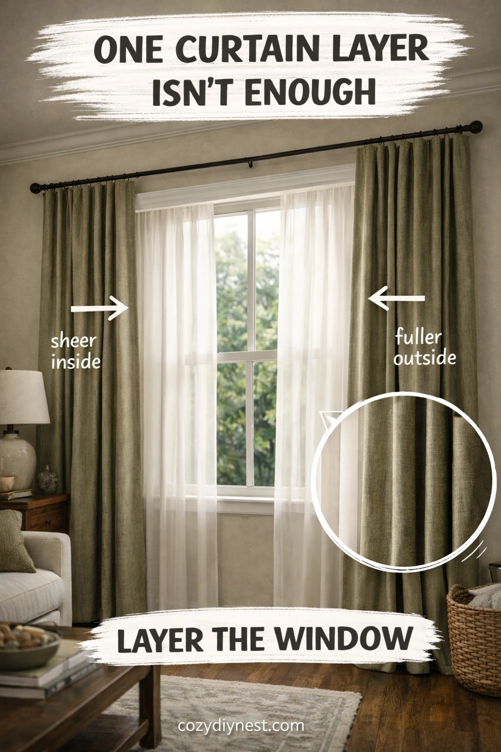 how wide should curtains be with layered curtains and sheers