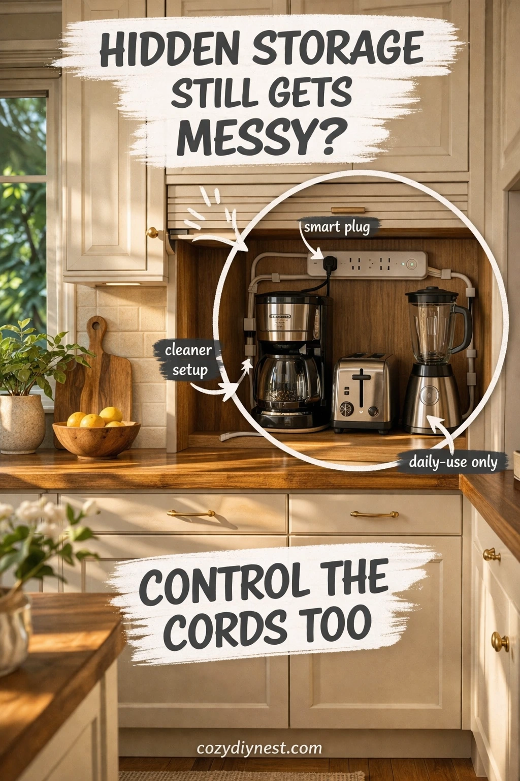 appliance garage ideas with one calm styled zone left on the counter