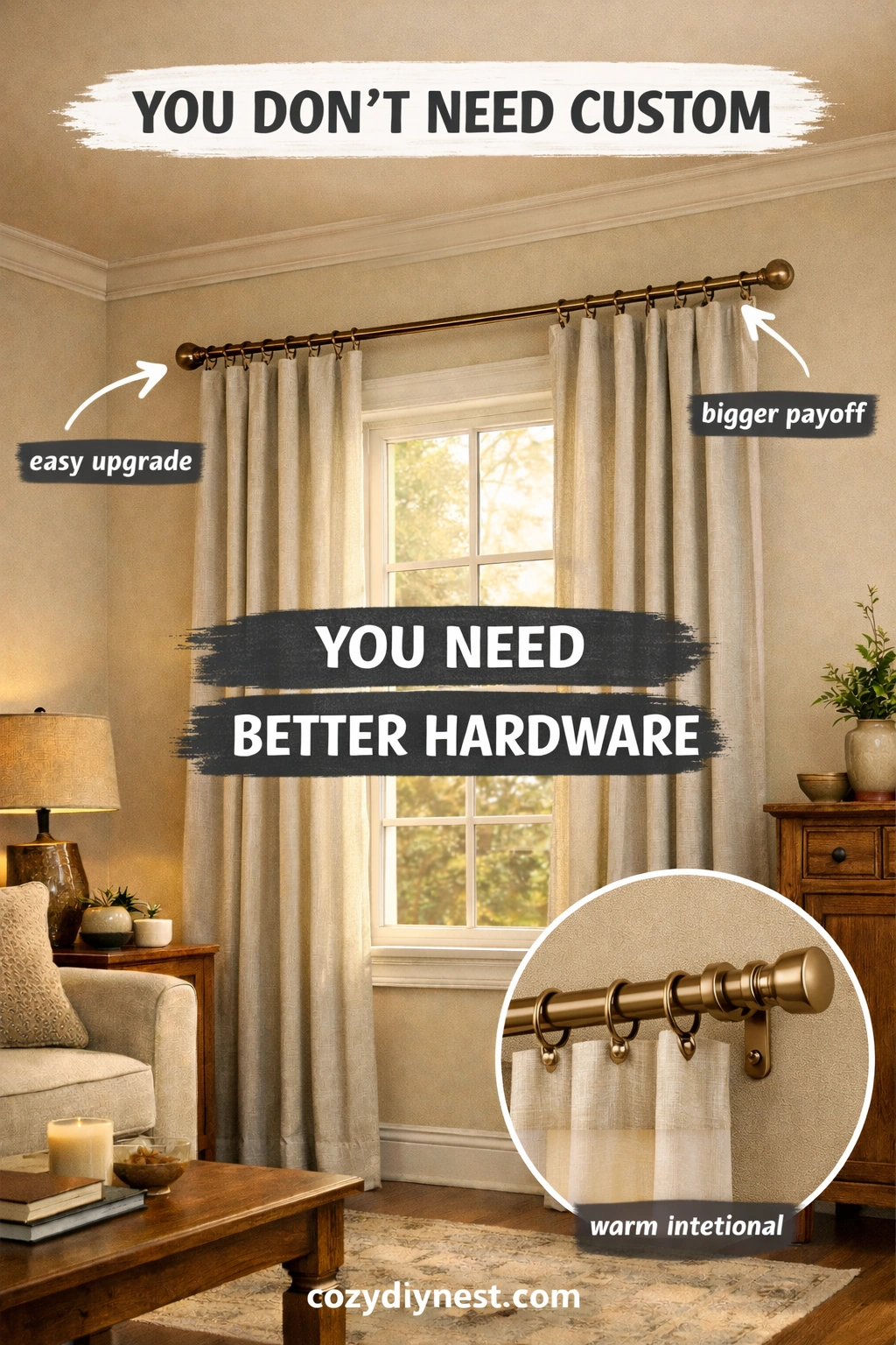 curtain hardware ideas using upgraded ready-made curtain hardware