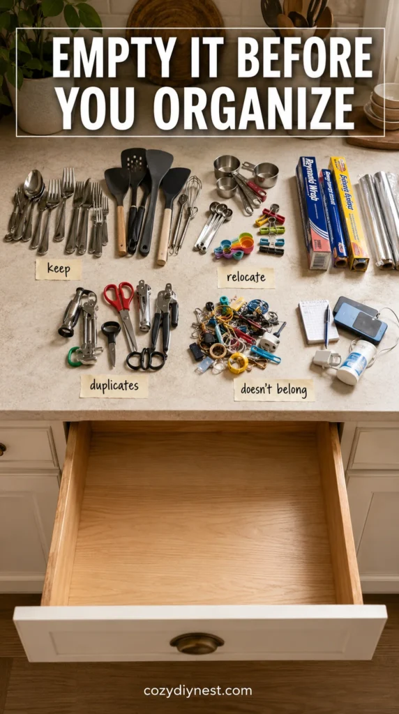 kitchen drawer organization ideas using an expandable drawer organizer for cutlery and daily kitchen tools