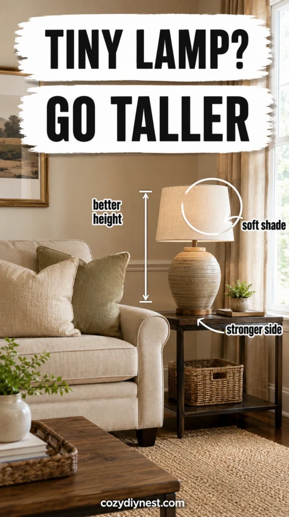 larger table lamp fixing living room decor scale beside a sofa