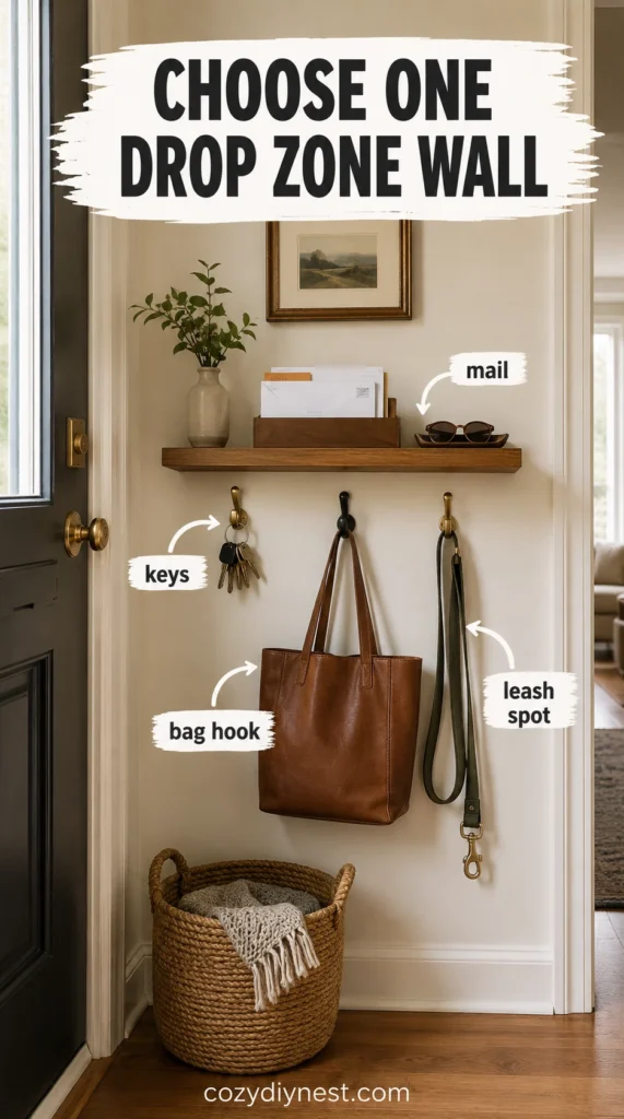 Your Small Entryway Looks Messy? 7 Genius Small Entryway Storage Ideas That Create a Real Drop Zone 2 small entryway storage ideas using one front entry wall for keys mail bags and leash storage