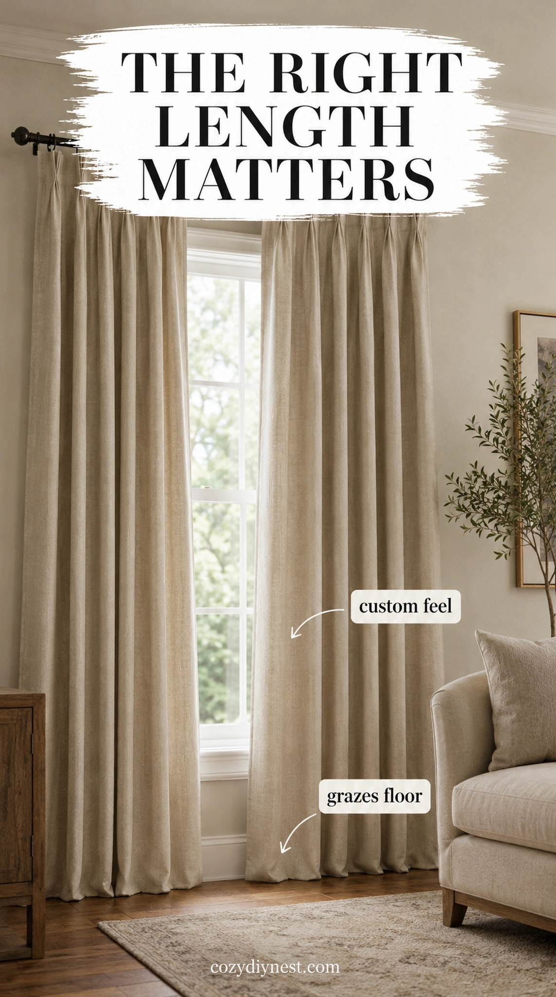 pinch pleat curtains with better custom looking length