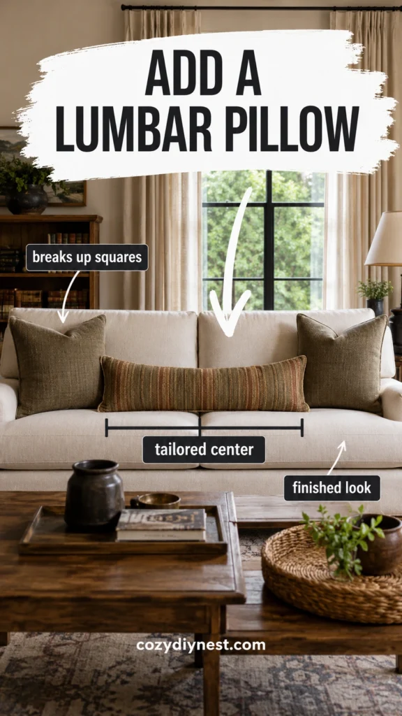 warm throw blanket draped over sofa adding cozy texture to living room pillow styling