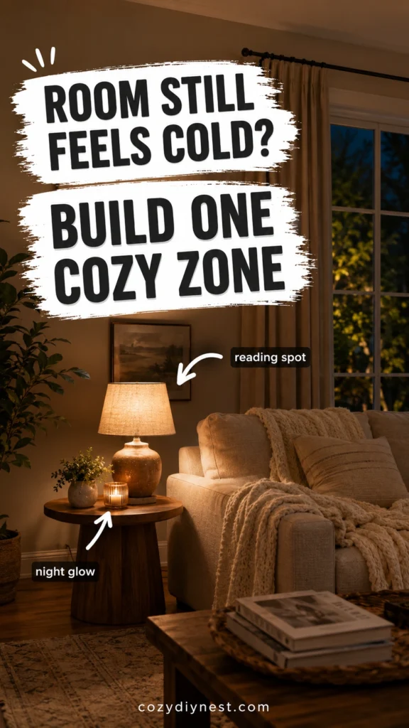 layered lighting living room with one cozy evening zone