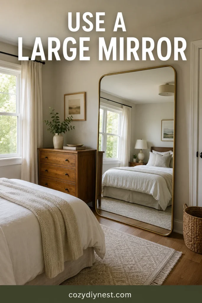 01 large mirror small bedroom ideas