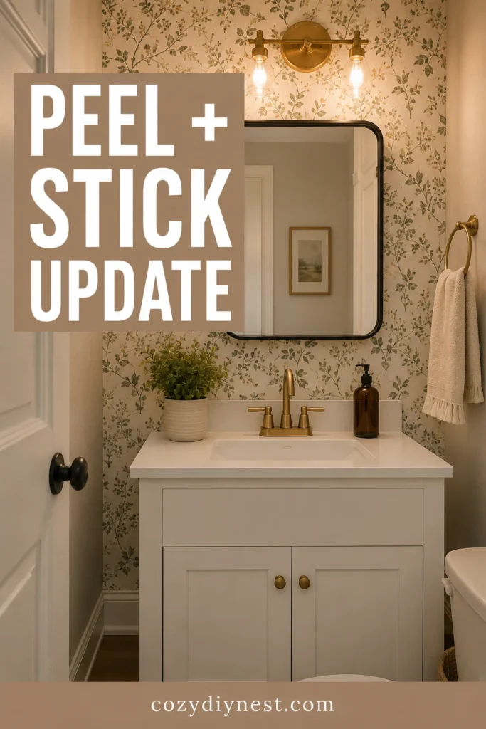 Bathroom Wallpaper Ideas: 18 Stunning Ways to Add Pattern to a Small Bathroom 4 bathroom wallpaper ideas with peel and stick wallpaper in a renter friendly bathroom