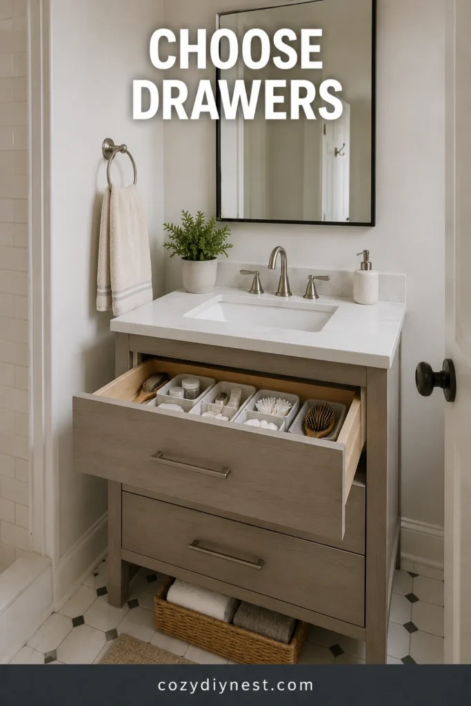 Small Bathroom Vanity Ideas: 19 Best Storage and Counter Space Fixes 5 small bathroom vanity storage ideas with drawers instead of cabinet doors