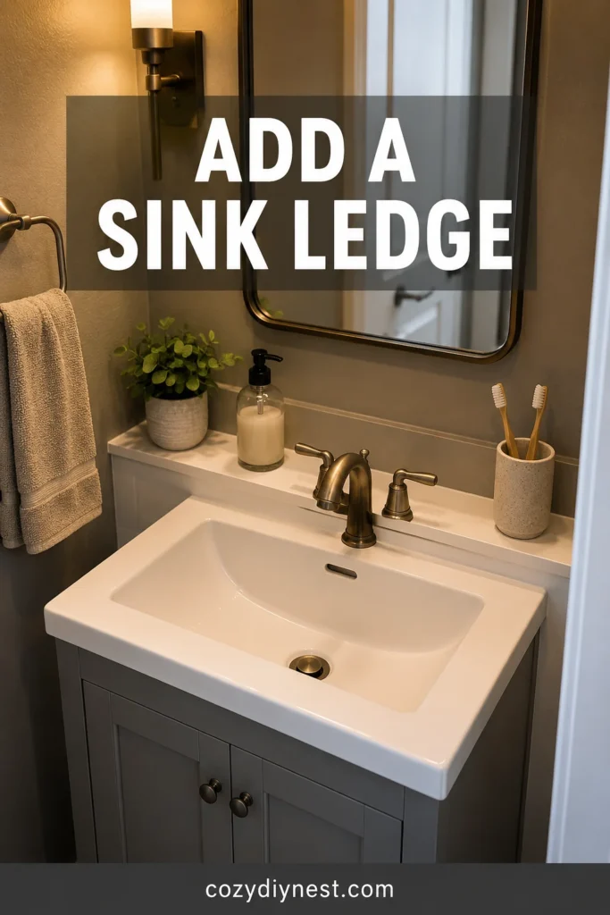 Small Bathroom Vanity Ideas: 19 Best Storage and Counter Space Fixes 13 small bathroom vanity ideas with a narrow ledge behind the sink
