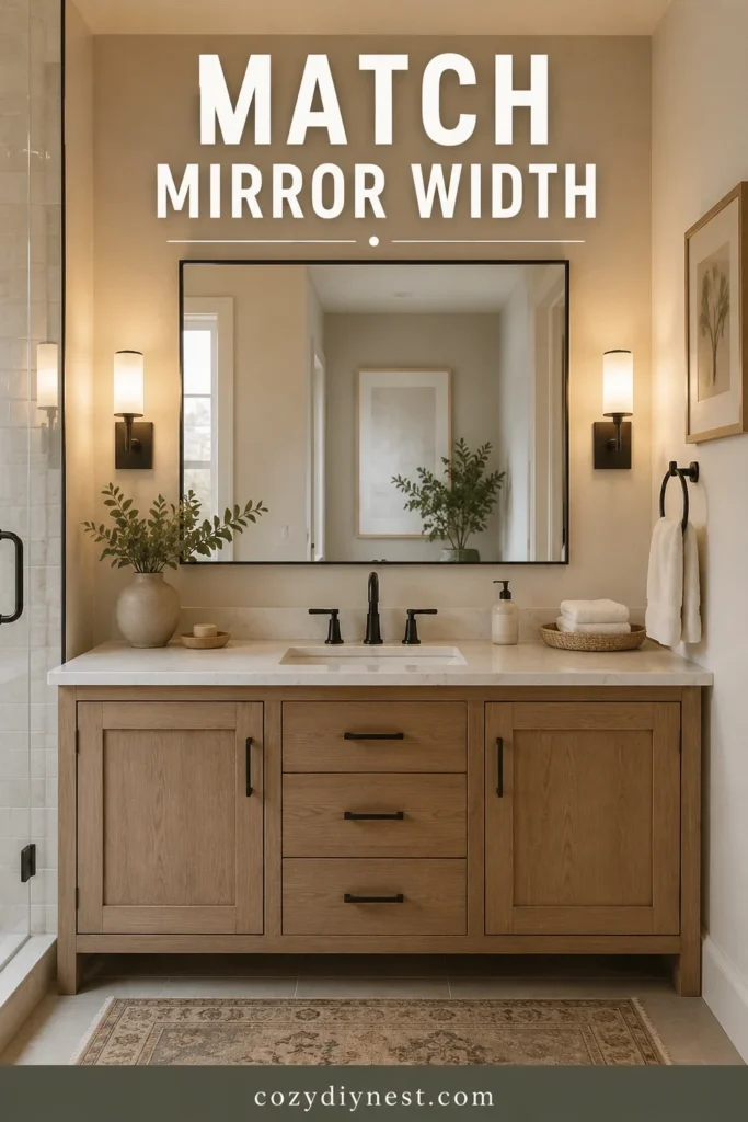 Bathroom Mirror Ideas: 21 Stunning Vanity Wall and Lighting Looks 17 bathroom vanity mirror ideas with mirror width matched to the vanity