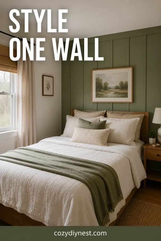 small bedroom decor ideas with one simple statement wall behind the bed