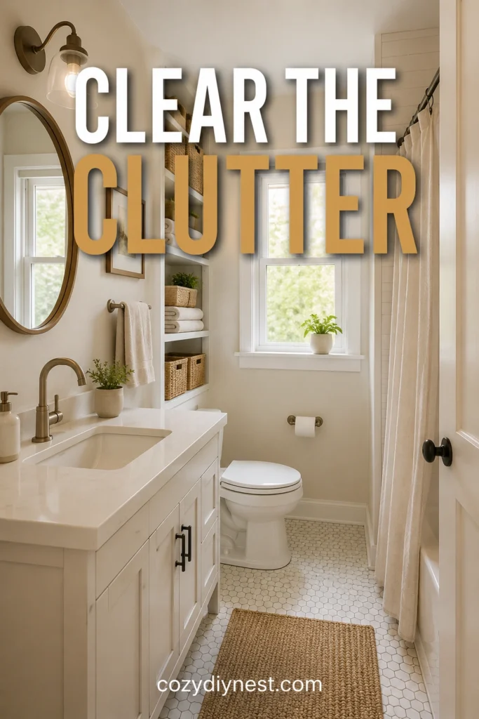 tiny bathroom ideas avoiding clutter mistakes that make bathroom feel smaller