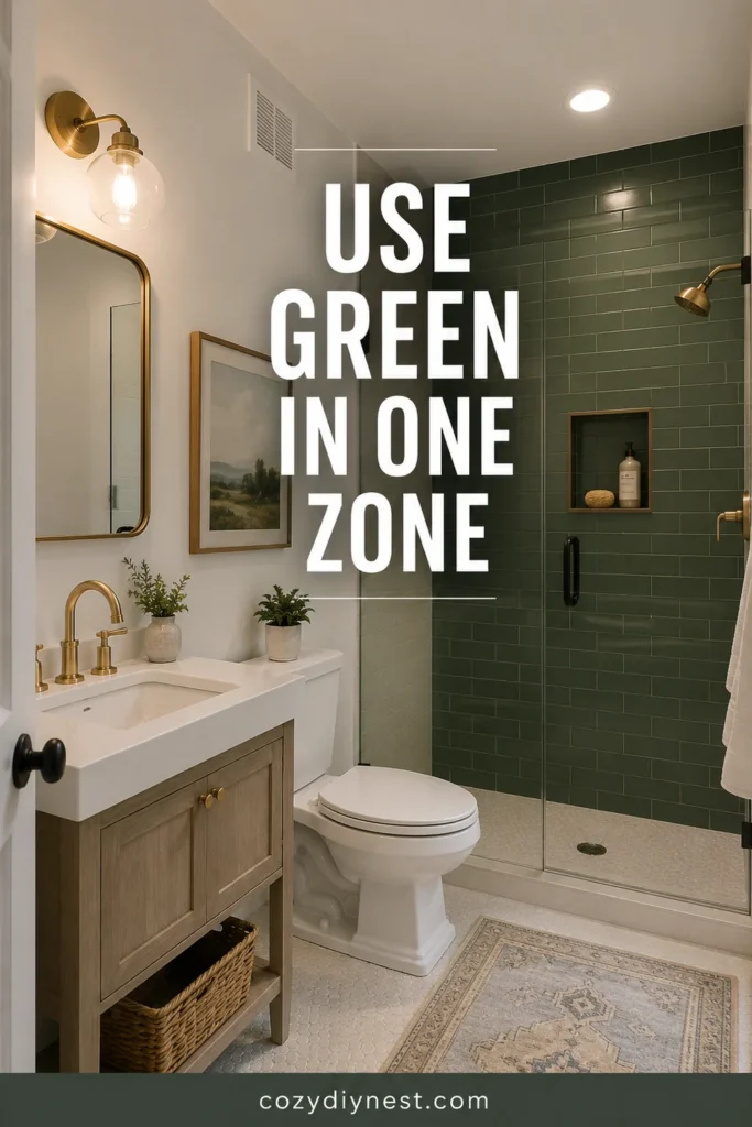 green bathroom ideas using color in only one bathroom zone