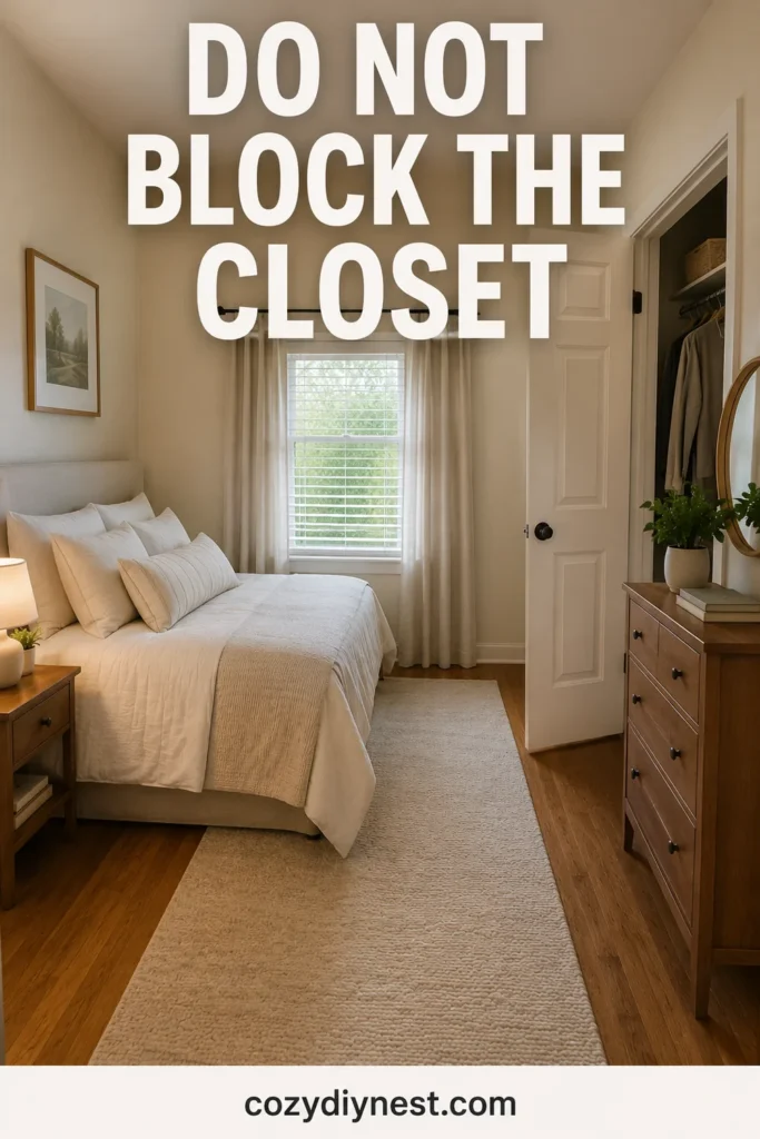 small bedroom layout ideas with furniture placed away from the closet door