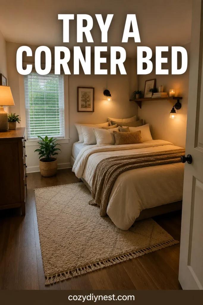 Small Cozy Bedroom Ideas: 19 Warm Ways to Make a Tiny Room Feel Inviting 7 small cozy bedroom ideas with a corner bed layout layered bedding and wall lighting