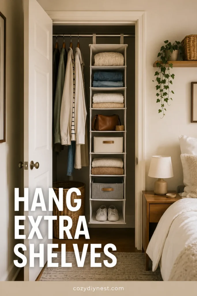 Small Bedroom Storage Ideas: 21 Genius Ways to Maximize Every Inch 11 small bedroom storage ideas with a hanging fabric organizer in the closet